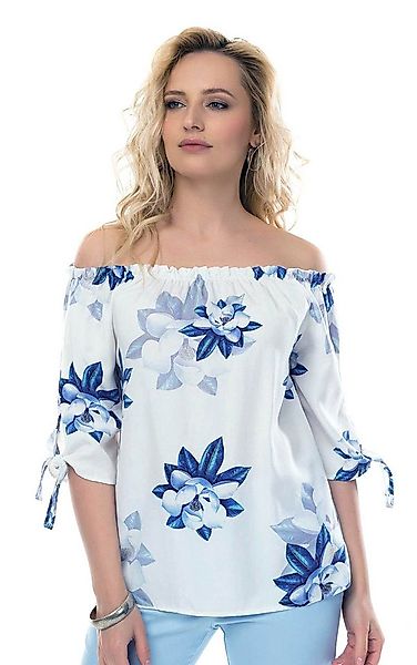 Passioni Carmenshirt Off Shoulder Halbarmbluse mit Blumen Schulterfrei günstig online kaufen