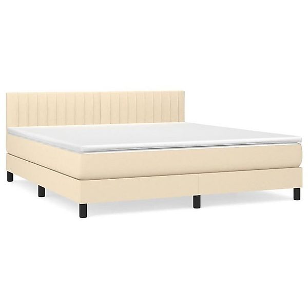 vidaXL Boxspringbett mit Matratze Creme 160x200 cm Stoff1400179 günstig online kaufen