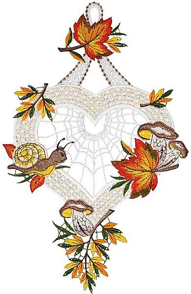 W. Reuter & Sohn - Plauener Spitze® Fensterbild Fensterbild "Herbstliebe" f günstig online kaufen