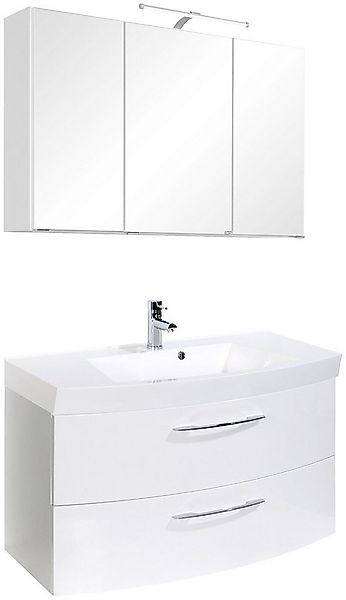 welltime Badmöbel-Set Florida, (2-St), Breite 100 cm, Waschtisch mit gewölb günstig online kaufen