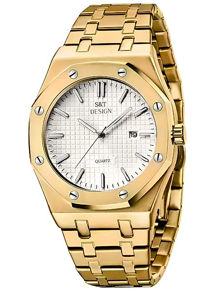 S&T Design Quarzuhr Herrenuhr Armbanduhr Edelstahl günstig online kaufen