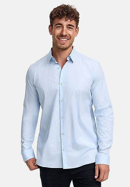 Indicode Langarmhemd Herren INKamby Herrenhemd Langarm mit einem Kentkragen günstig online kaufen