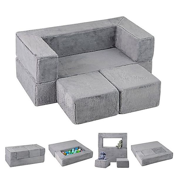 COSTWAY Kindersofa, Modulares Spielsofa für 2 Kinder, 100 x 52 x 42 cm günstig online kaufen