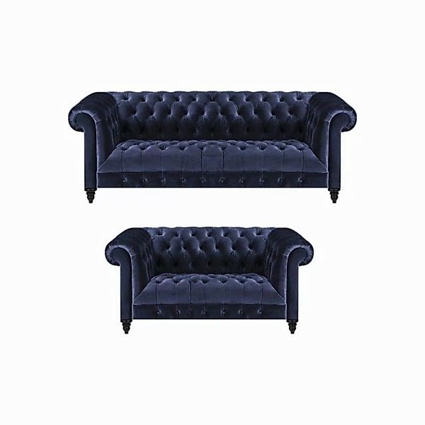 JVmoebel Chesterfield-Sofa Wohnzimmer Einrichtung 2x Sofas Sofa Dreisitze m günstig online kaufen