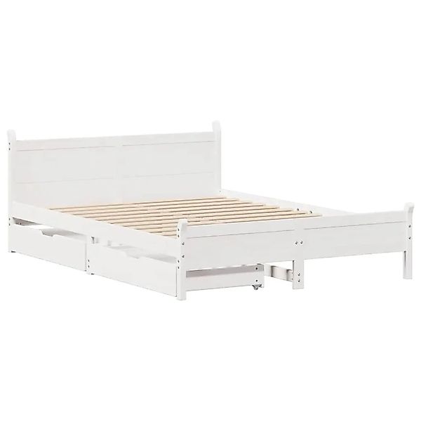 vidaXL Massivholzbett ohne Matratze Weiß 160x200 Kiefernholz 3309765 günstig online kaufen