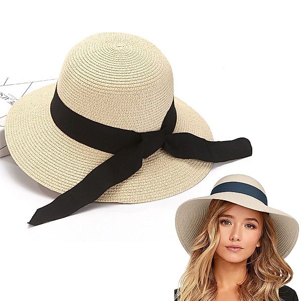 RWEUOQ Strohhut Sommerhut Strandhut Faltbar UV günstig online kaufen