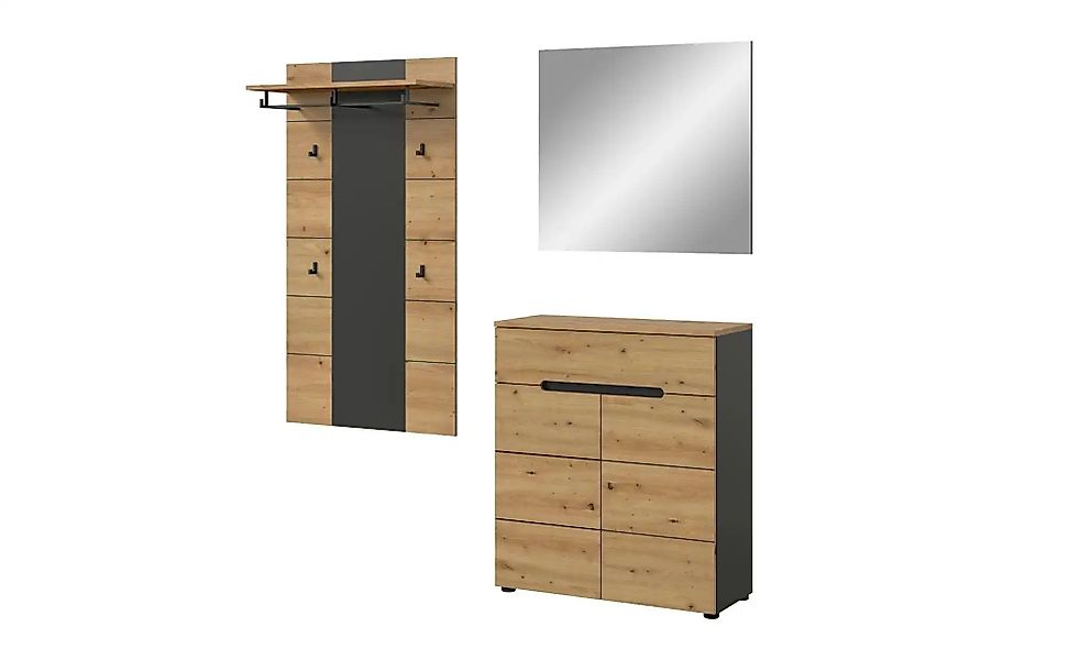 Garderobenkombination 3-teilig  Canu ¦ grau ¦ Maße (cm): B: 175 H: 190 Gard günstig online kaufen