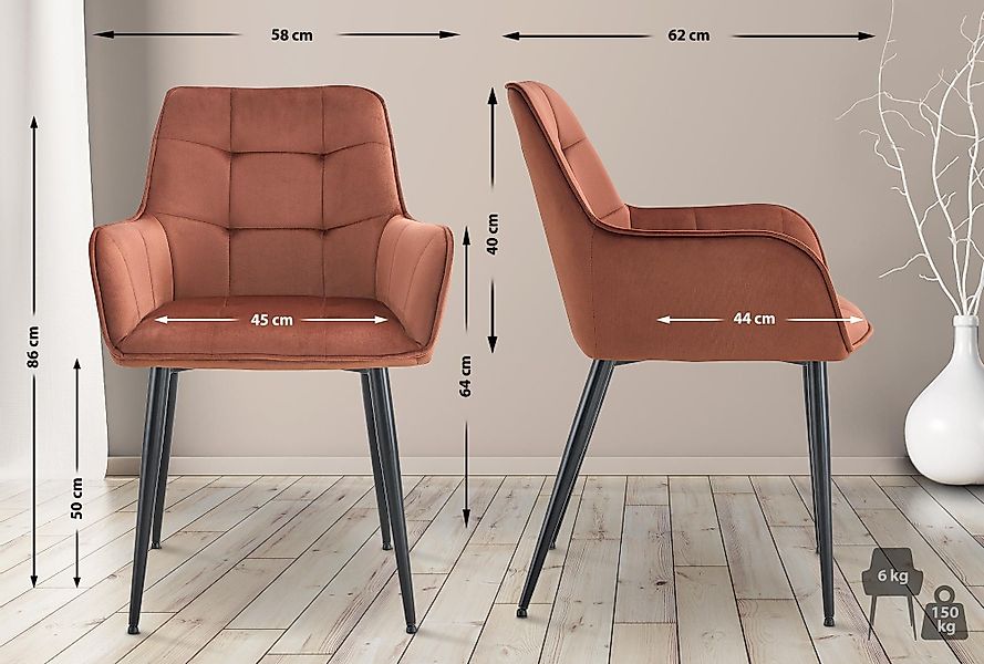 CLP Esszimmerstuhl Ferndale (2er Set), Ziernähte, günstig online kaufen