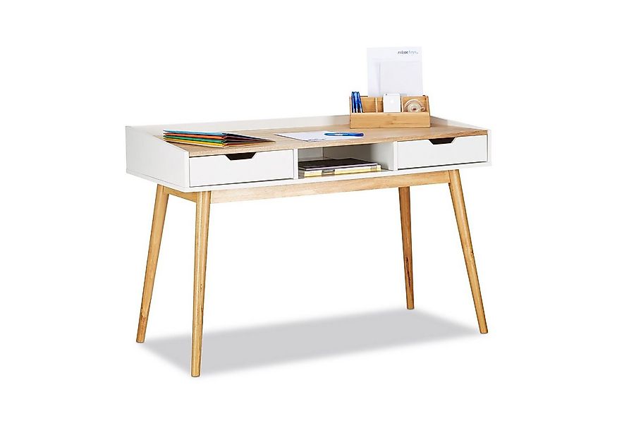 relaxdays Schreibtisch 2 Schublade günstig online kaufen