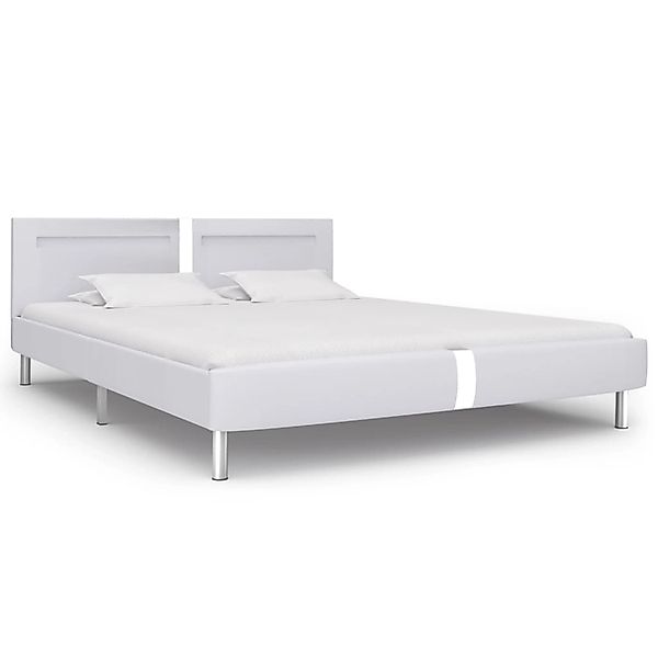 vidaXL Bettgestell mit LED Weiß Kunstleder 180x200 cm Modell 1615685 günstig online kaufen