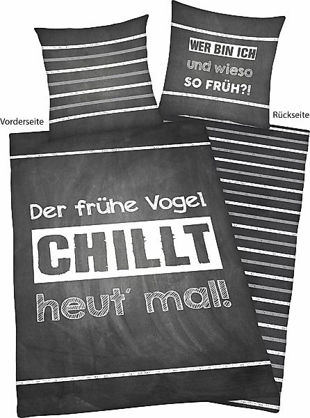 Herding Young Collection Wendebettwäsche "Sprüche" 2 Stk. mit lustigem Spru günstig online kaufen