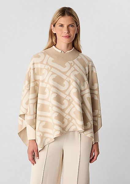 comma Poncho Indoor-Poncho Strick-Poncho mit Logo-Muster günstig online kaufen