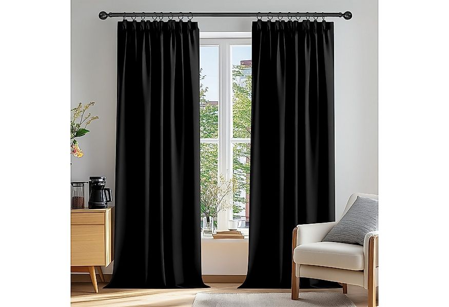 Deconovo Verdunkelungsvorhang Gardinen mit Kräuselband Blickdicht Vorhänge günstig online kaufen