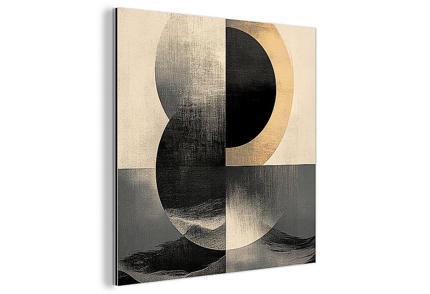 MuchoWow Metallbild Kreise - Schatten - Abstrakt, Inkl. Aufhängung, Alu-Dib günstig online kaufen