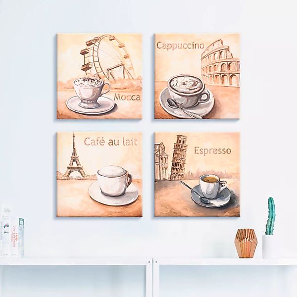 Artland Leinwandbild Mocca Cappuccino Café au günstig online kaufen