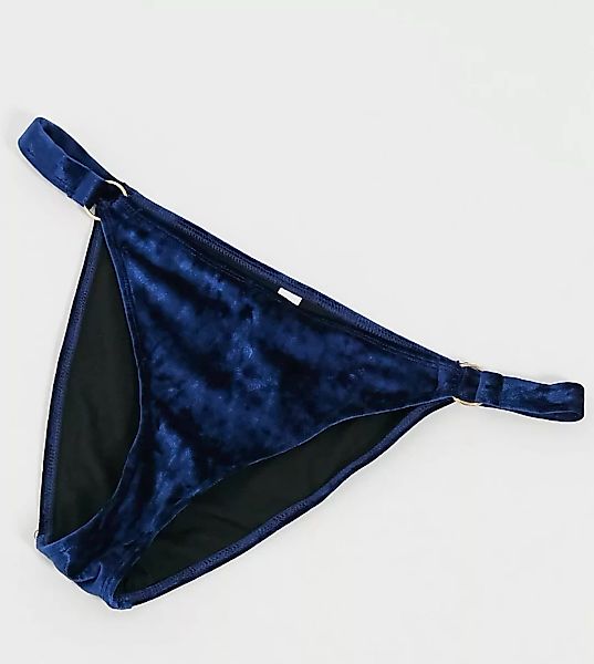 Wolf & Whistle – Fuller Bust – Exklusive Bikinihose aus Samt mit hohem Bein günstig online kaufen