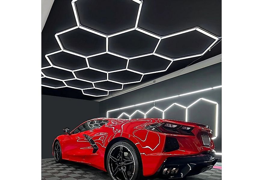 oyajia Deckenleuchten Rahmenlos 14er-Pack Hexagon LED Garagenleuchte, 6500K günstig online kaufen