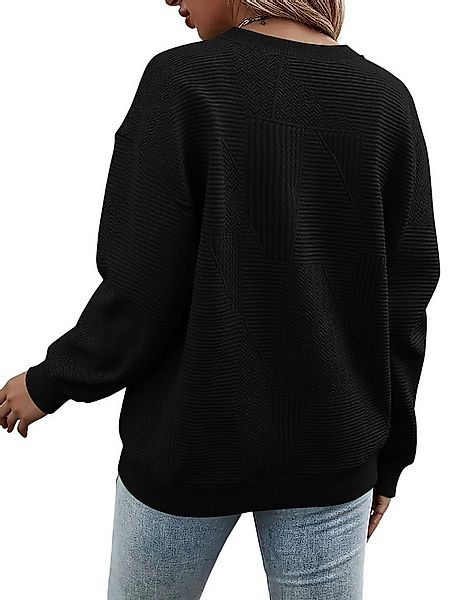 PYLIKE Sweatshirt Bequemer Damen-Pullover mit Elch Print und Drop-Shoulder günstig online kaufen