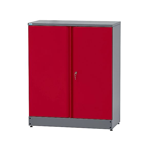 Küpper Hochschrank mit 2 Türen 3 Fachböden 110 cm Dunkelrot günstig online kaufen