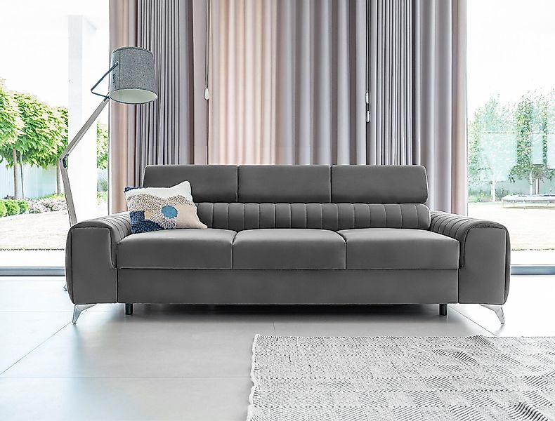 yourhouse24 Schlafsofa Laurence Wohnzimmer Schlaffunktion Bettkasten günstig online kaufen