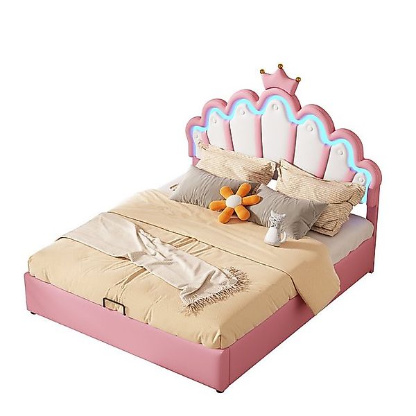 Welikera Bett 140*200cm Flachbett,Prinzessinnenbett,Verstellbare Ambientebe günstig online kaufen