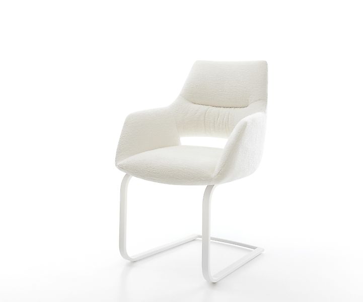 Freischwinger Yago-Flex mit Armlehnen Bouclé Soft Beige Freischwinger flach günstig online kaufen