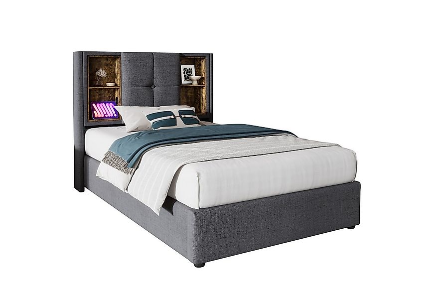 BlingBin Polsterbett Stauraumbett Beleuchtung Bettgestell (Einzelbett mit K günstig online kaufen