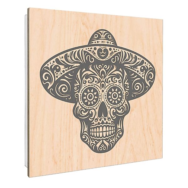 Banjado Großer Schlüsselbox Holz 30x30cm Weiß Scharnier Rechts 50 Haken Sch günstig online kaufen