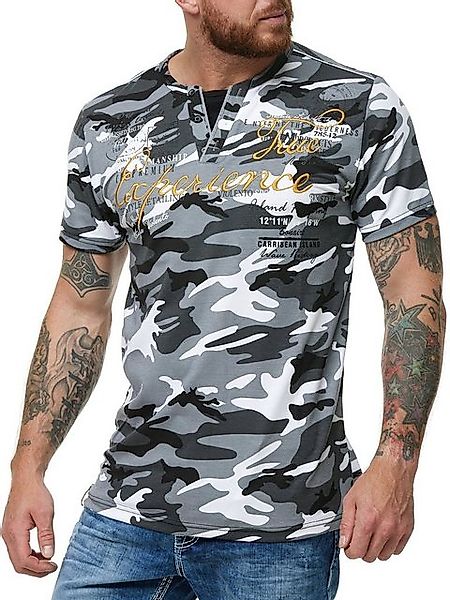 L.gonline Kurzarmshirt Herren T-Shirt mit Knopfleiste, Verwaschen kurzarm m günstig online kaufen