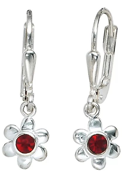 JOBO Paar Ohrhänger "Blume", 925 Silber mit Glassteinen günstig online kaufen