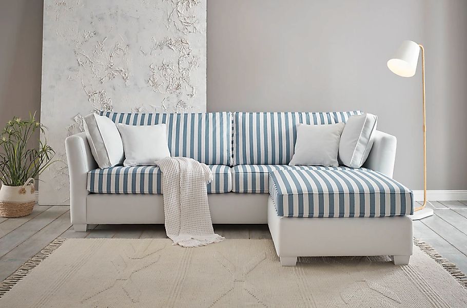 Home affaire Polsterecke "CALIFORNIA" maritimer Landhausstil, Ecksofa, Hock günstig online kaufen