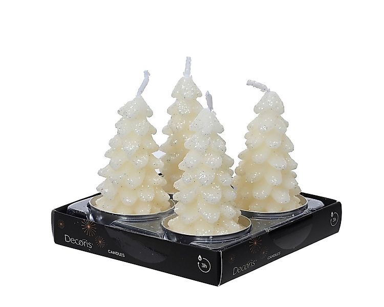 Kaemingk Teelicht, Teelichter Kerzen Paraffin 7cm Tannenbaum Form 4er Set W günstig online kaufen