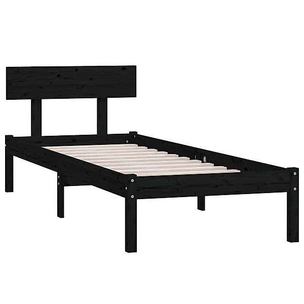 vidaXL Bett Massivholzbett Schwarz Kiefer 90x190 günstig online kaufen