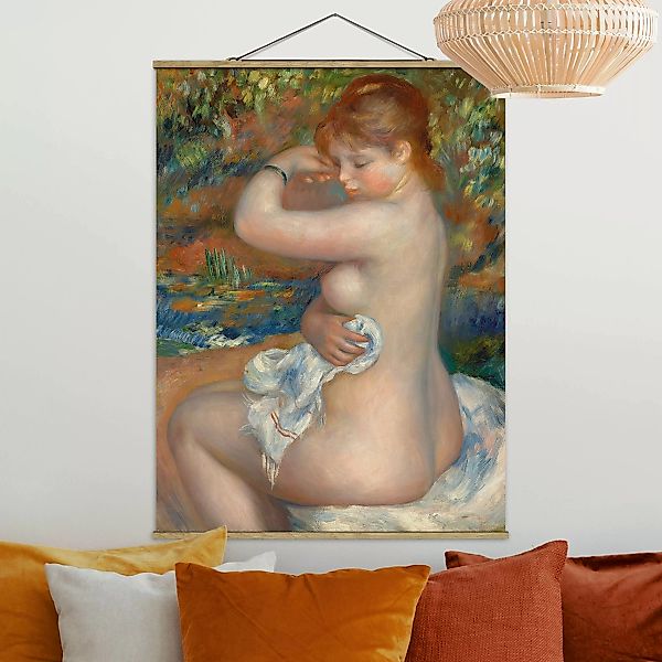 Stoffbild Kunstdruck mit Posterleisten - Hochformat Auguste Renoir - Badend günstig online kaufen