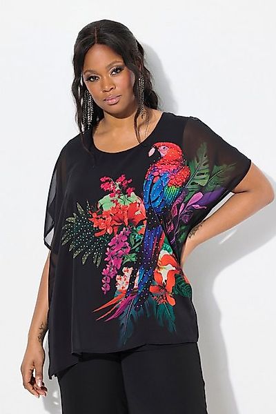 Ulla Popken Druckbluse Blusenshirt Papagei doppellagig günstig online kaufen