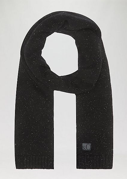 s.Oliver Schal Tuch, Melierter Strick-Schal mit Logo-Detail günstig online kaufen