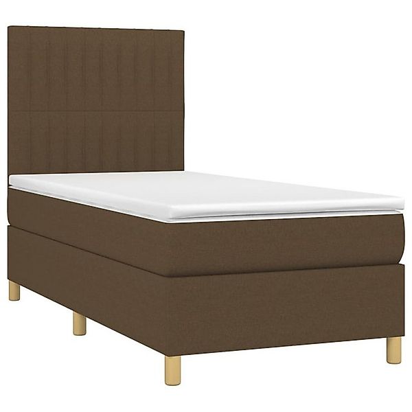 vidaXL Bett Boxspringbett mit Matratze Dunkelbraun 90x200 cm Stoff günstig online kaufen