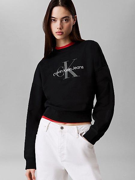 Calvin Klein Jeans Sweatshirt "LS MONOLOGO FRENCH TERRY RLXD CR", Logoschri günstig online kaufen