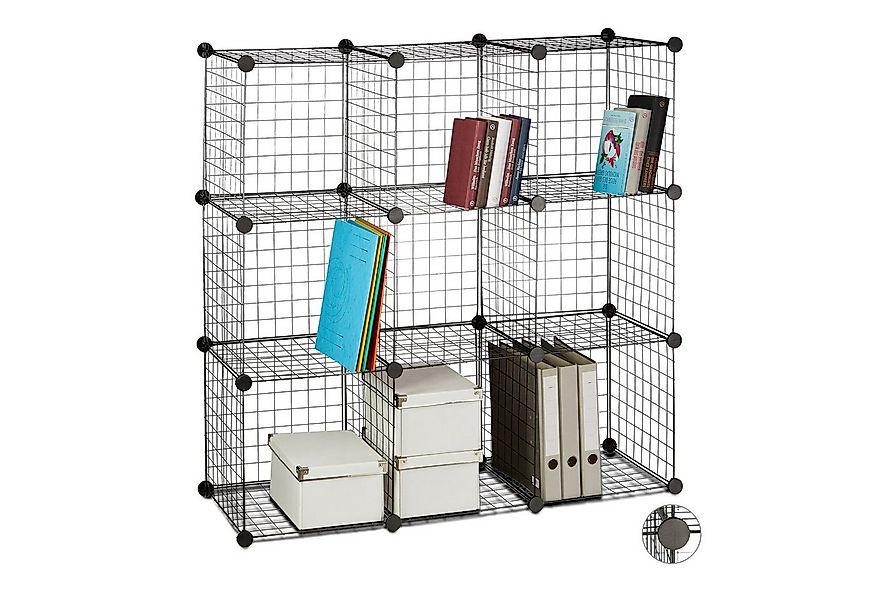 relaxdays Steckregal Drahtgitter 9 Fäch, 35 x 35 cm günstig online kaufen