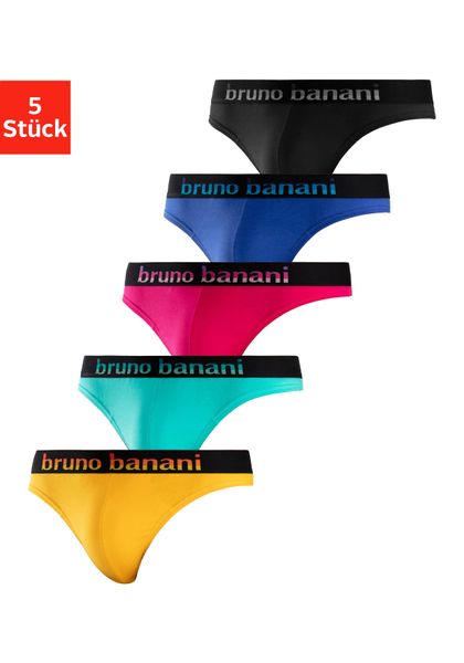 Bruno Banani String Packung, 5 Stk. tlg., mit Streifen Logo Webbund günstig online kaufen