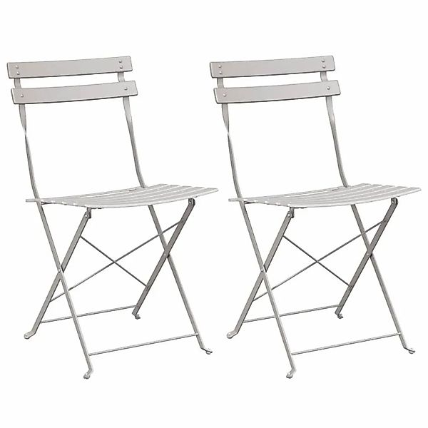 vidaXL Garten Klappstuhl 2 Stk Beige 42 x 46 x 82cm Stahl 42002959 günstig online kaufen