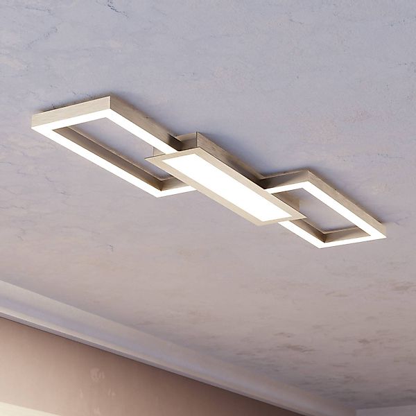 LED-Deckenlampe Monirote, nickel matt, Länge 78 cm, Alu, CCT günstig online kaufen