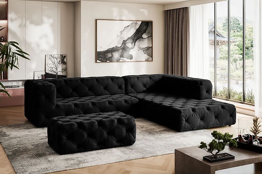 PLACES OF STYLE Ecksofa "FOLLINA" L-Form, mit klassischer Chesterfield-Knop günstig online kaufen
