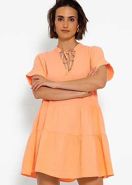 SASSYCLASSY Sommerkleid Musselin Kleid mit Volants günstig online kaufen