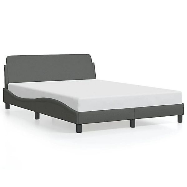 vidaXL Bettgestell, Bettrahmen mit Kopfteil Dunkelbraun 120x200 cm Stoff günstig online kaufen