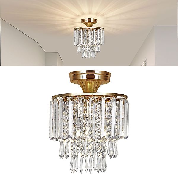 BlingBin Kronleuchter Dreifach-Kristall-Anhänger, Maximal 60W, ohne günstig online kaufen