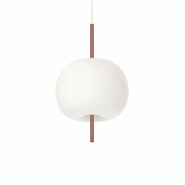 kdln Hängelampe Kushi, kupferfarben/weiß, Ø 16 cm, Glas günstig online kaufen