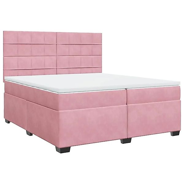 vidaXL Boxspringbett mit Matratze Rosa 200x200 cm Samt 3291007 günstig online kaufen
