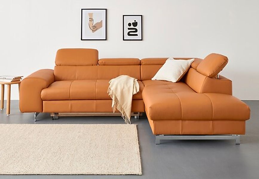 COTTA Ecksofa "Chef L-Form" mit Kopfteilverstellung, edle Metallkufen, wahl günstig online kaufen