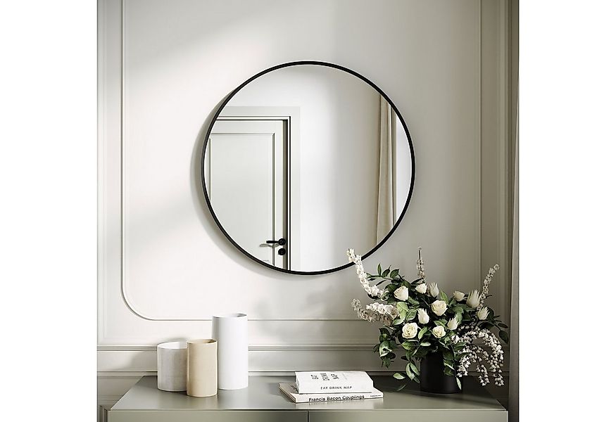 SONNI Wandspiegel Wandspiegel rund Schwarz,wand,groß 40/50/60cm mit Alumini günstig online kaufen